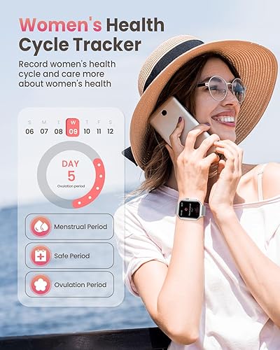 Miniatura 7 de Relojes inteligentes para mujer para iPhone Android reloj inteligente de 1.85 pulgadas con 30 días+duración de la batería hacerrecibir llamada