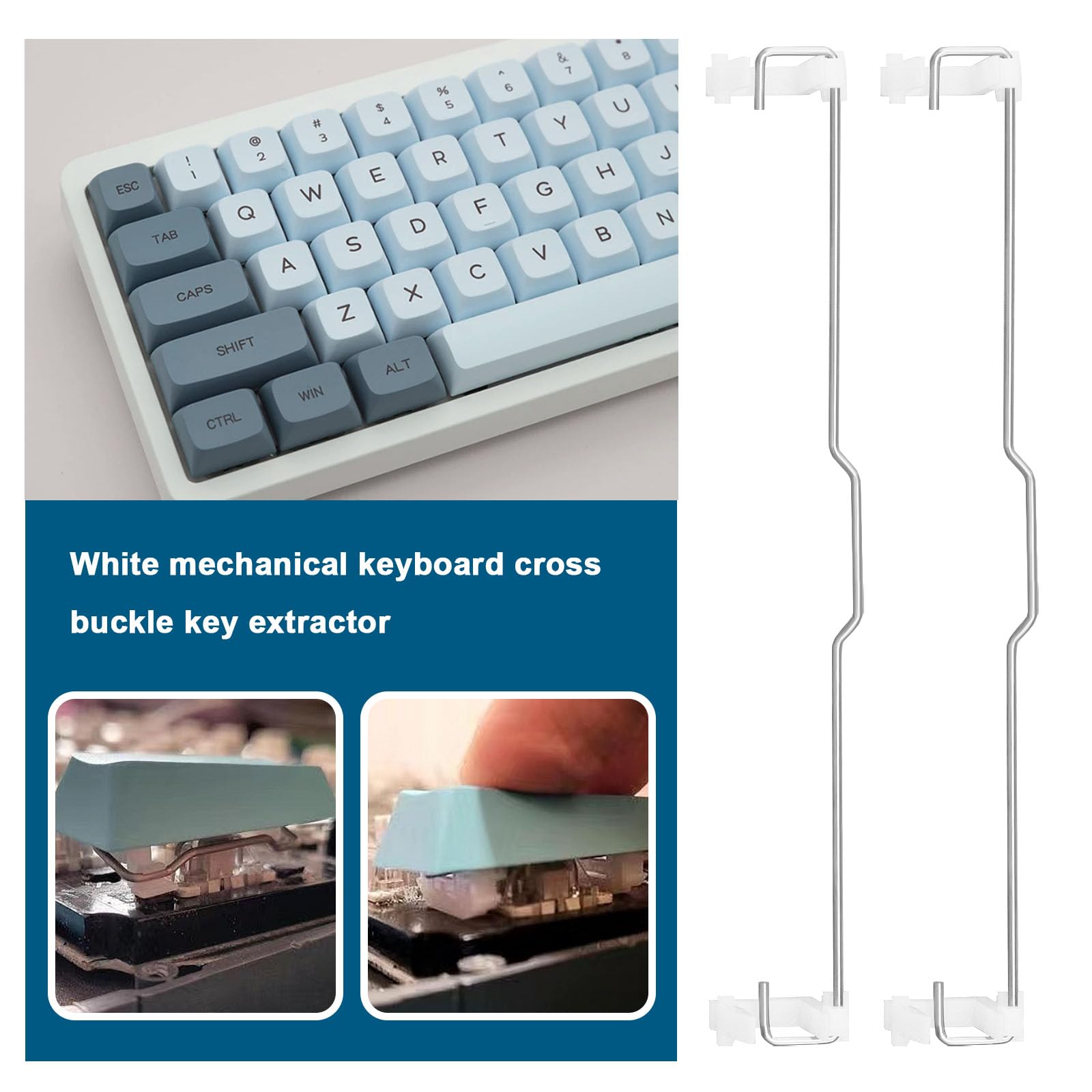 Stabilizers with Raised Wire 1 x 6.25 and 7 x 2u PCB Screw-in