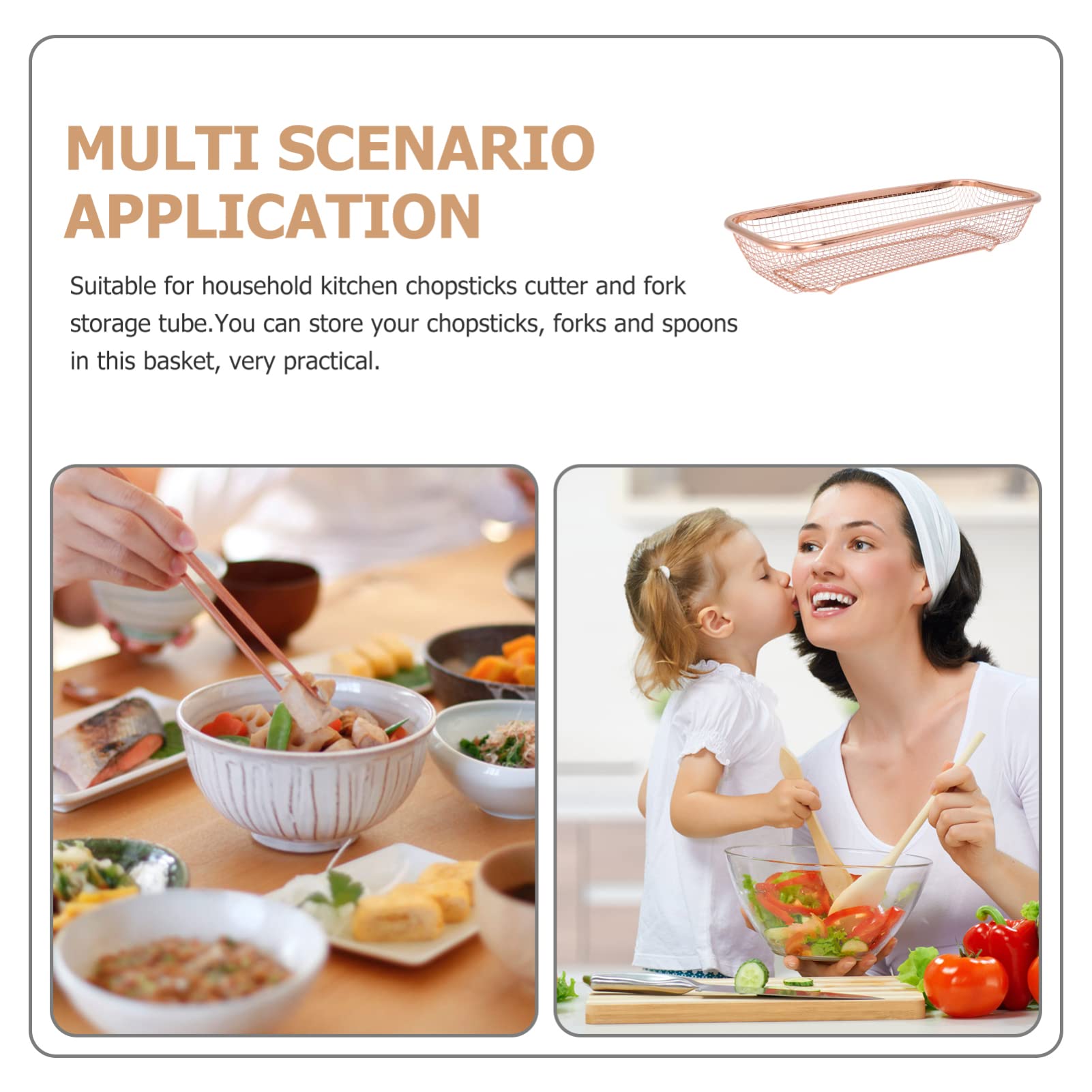 Zerodeko 3pièces Panier De Rangement Pour Couverts Inoxydable Organisateur De Et Ustensiles De Cuisine Pratique Et Pour Cuisine Bureau Doré