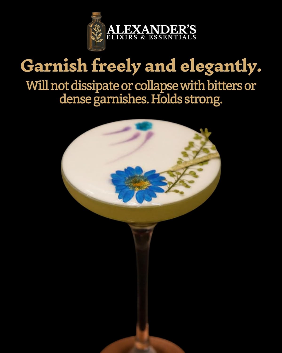 Alexander's Original Cocktail Foamer | All Natural, Vegan-Friendly, Premium Cocktail Foamer | Botanical and Plant-Based Foamer for Professional Bartenders and Home Mixologists