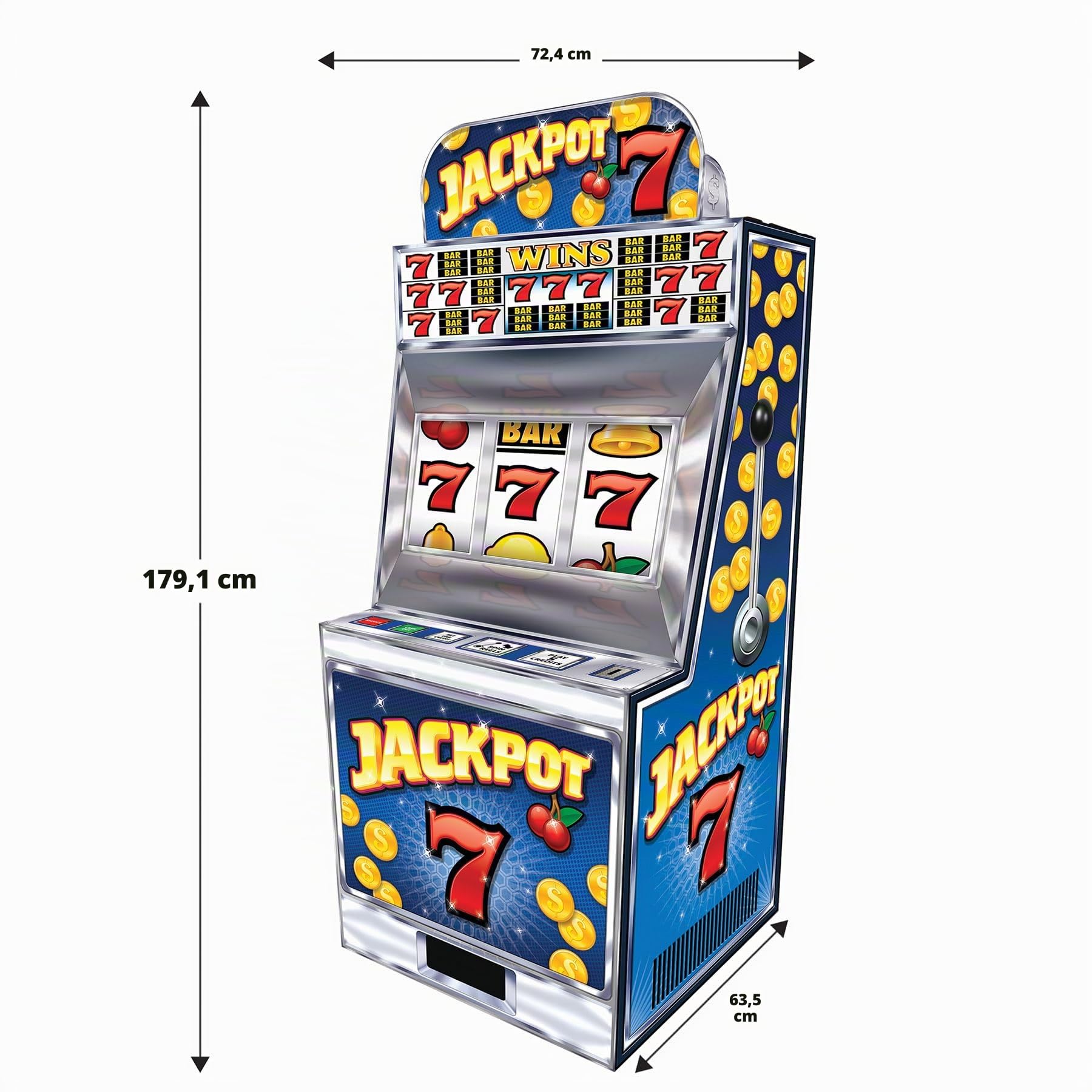 Beistle 1,5 m 10,5 "x 28,4" Slot Machine Photo Prop, Las Vegas a tema Casino Prom Décor- Gioco d'azzardo Night Party Forniture