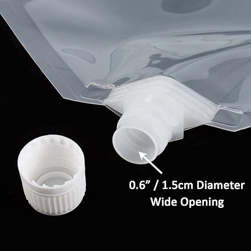 Miniatura 4 de Kichwit Bolsas de plástico para bebidas alcohólicas, paquete de 6 bolsas reutilizables de boquilla líquida, 32 onzas, embudo de silicona plegable