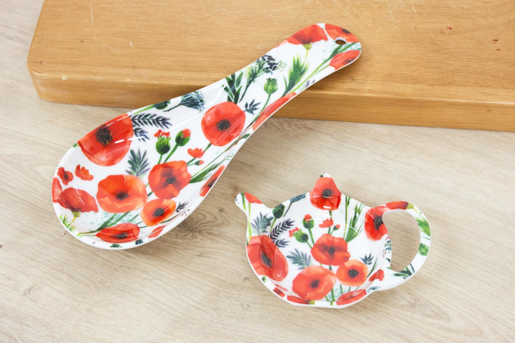 Healthy Living Direct Teabag Tidy & Spoon Rest - Poppy Field