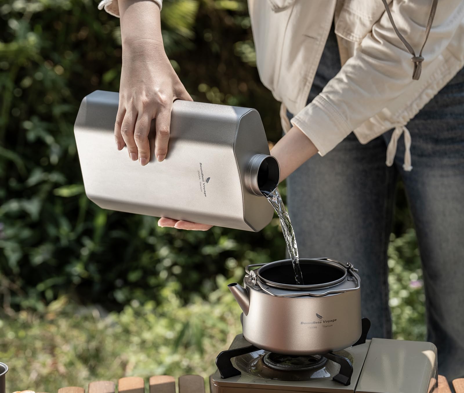 Boundless Voyage TI3004D Bouteille d'eau en titane 2,5 l Grande capacité Camping Cantines Bouteille d'eau Pichet d'eau pour la gym, le fitness, les voyages