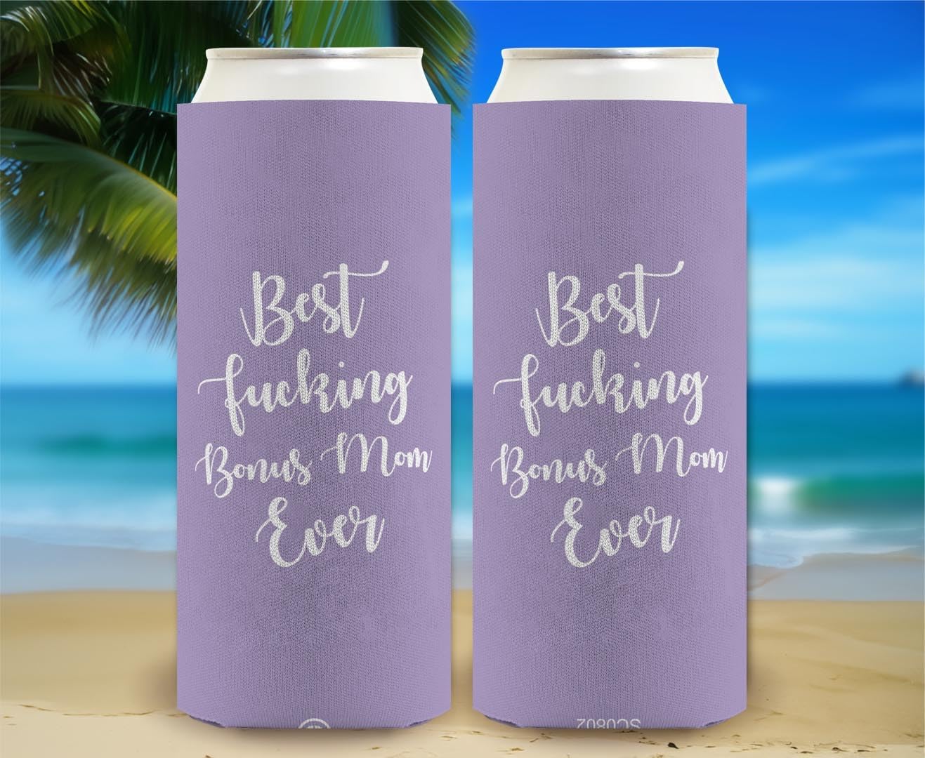 Funny Gift For Step-Mom The Best F-ing Step-Mom Ever 12-Pack Ultra Slim Can Thermocoolers