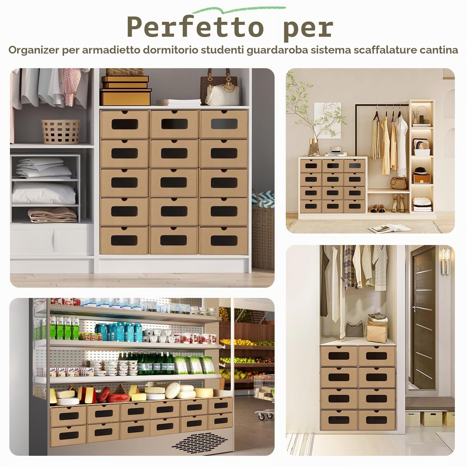 Scatole portaoggetti con finestra di visualizzazione, set da 10, 33 x 30 x 35 cm, Scatole per scarpe impilabili in cartone, Scatola per scarpe Scatola per giocattoli Contenitore per accessori