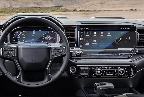 CDEFG Protector de pantalla Silverado 2022-2025 2026 para Silverado Sierra Truck 2025 2026, protector de pantalla de 13.4 pulgadas, cubierta de