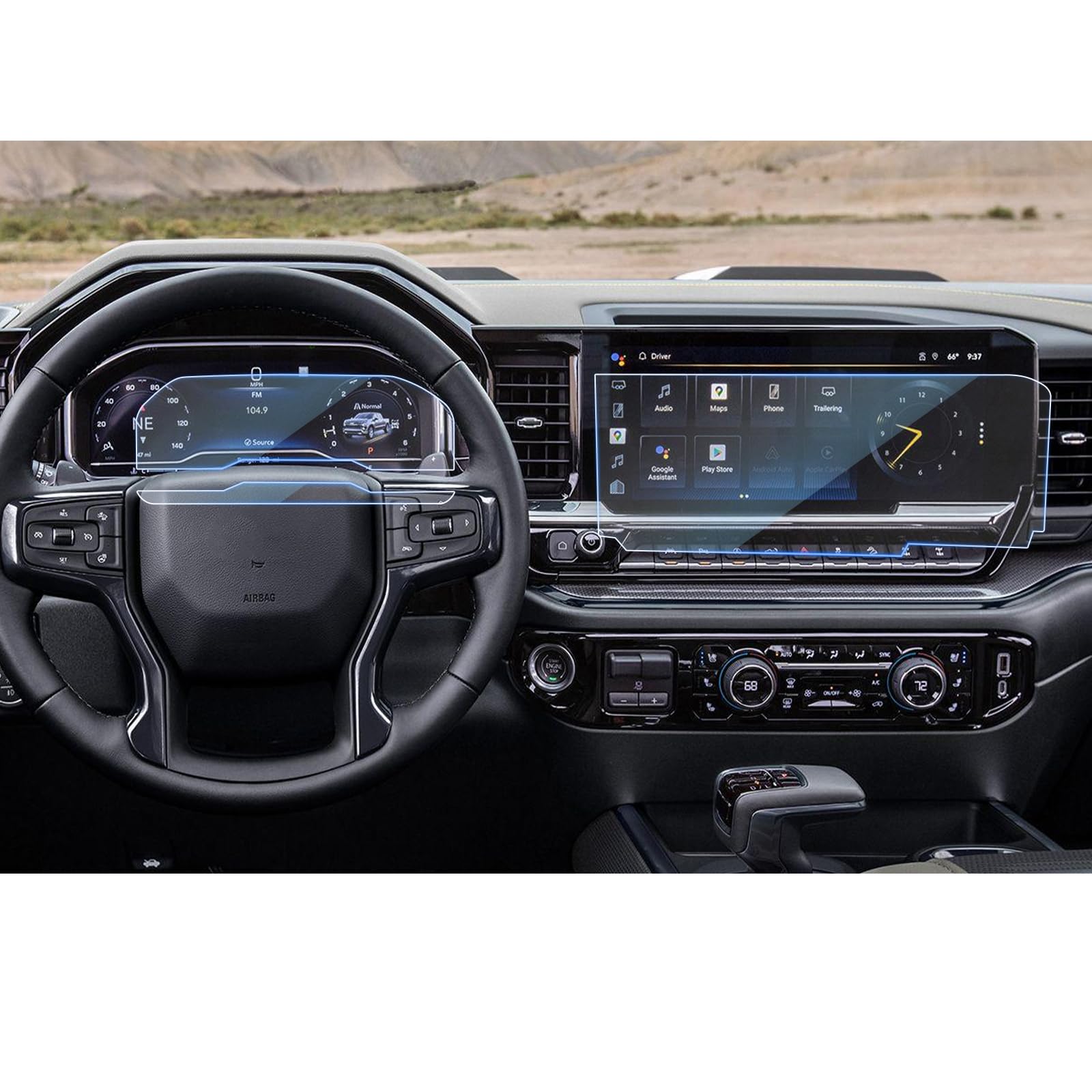 CDEFG 2022-2025 2026 Silverado Screen Protector for 2025 2026 Silverado Sierra Truck 13.4 Inch Screen Protector Foils Screen Cover Tempered Glass 2022-2026 Silverado Sierra Accessories