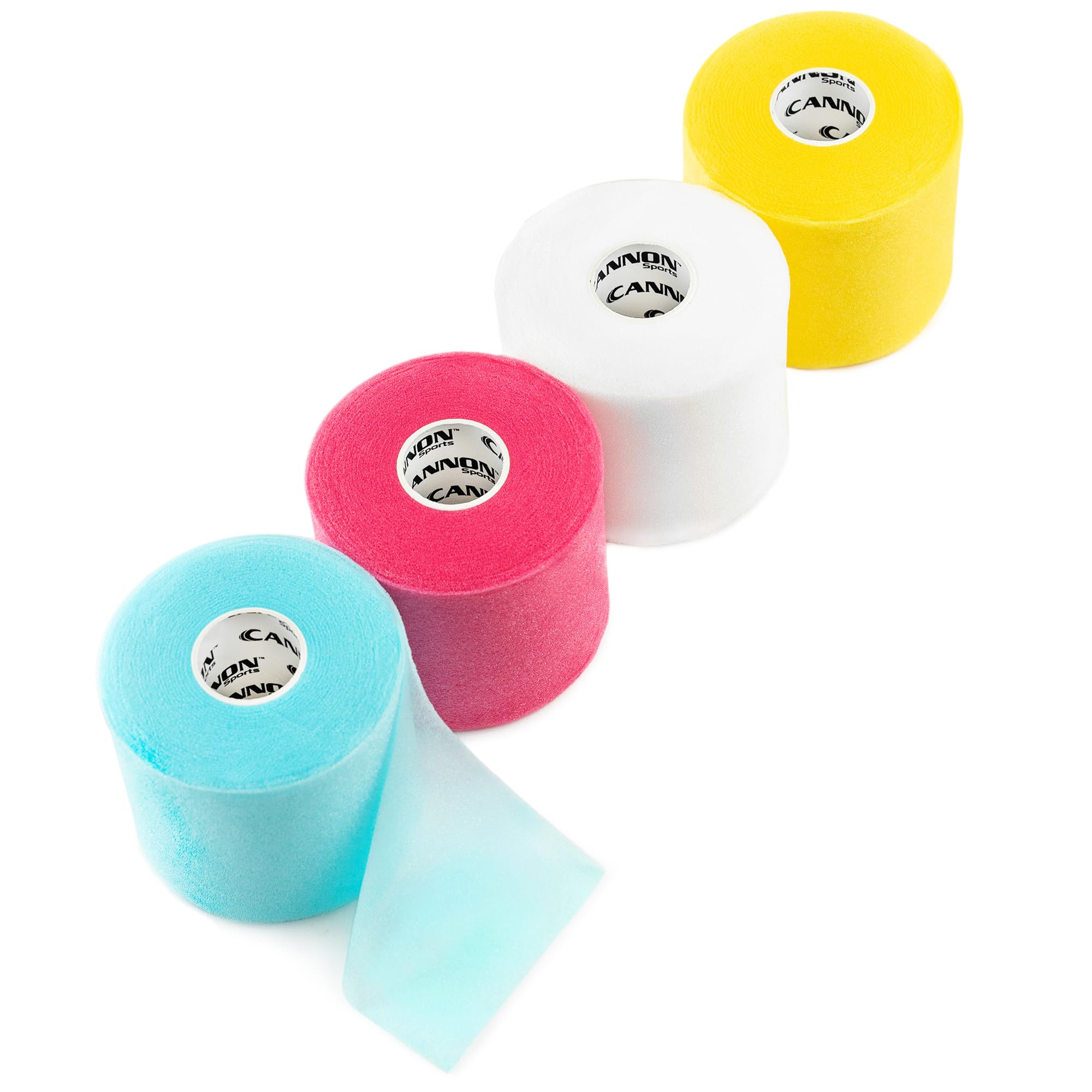 Cannon Sports Pre-Wrap 4-Pack 30 Yards Each Roll Assorted Athletic Tape Foam Underwraps for Ankles Wrists Hands Knees