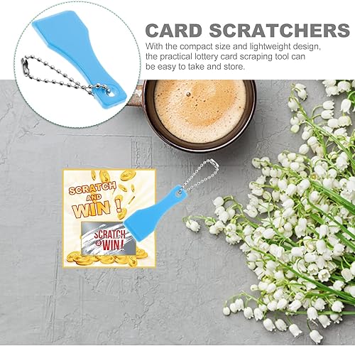 Miniatura 2 de Totority Herramienta raspadora 10 piezas, herramienta de raspador de plástico, raspador para boletos de lotería, rascador en forma de cuchara para