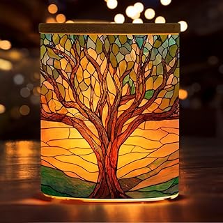 Stained Glass Tree of Life Candle Holder Tea Light, Glass Tealight Jar w...