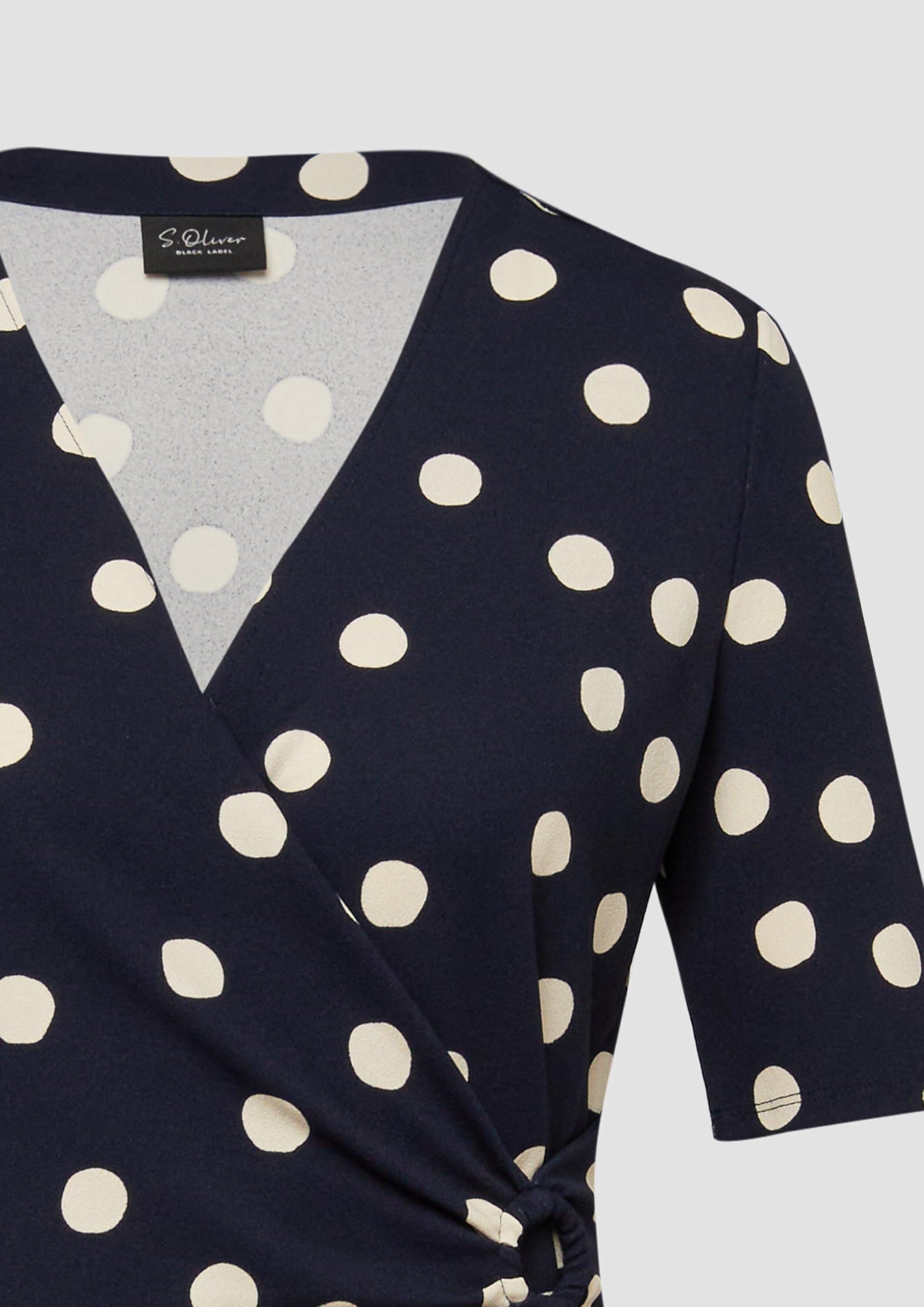 s.Oliver Elegantes Wickelkleid mit Polkadots