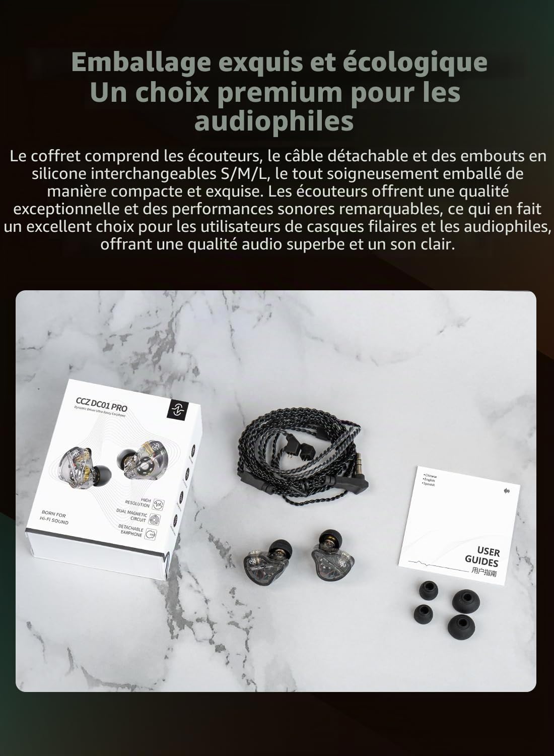 keephifi CCZ DC01 Pro in Ear Monitor,1DD HiFi Bass IEM, écouteurs filaires écouteurs Intra-Auriculaires OFC détachables 2Pin-Z câble in Ears pour Musiciens, batteurs(Violet,sans Micro)
