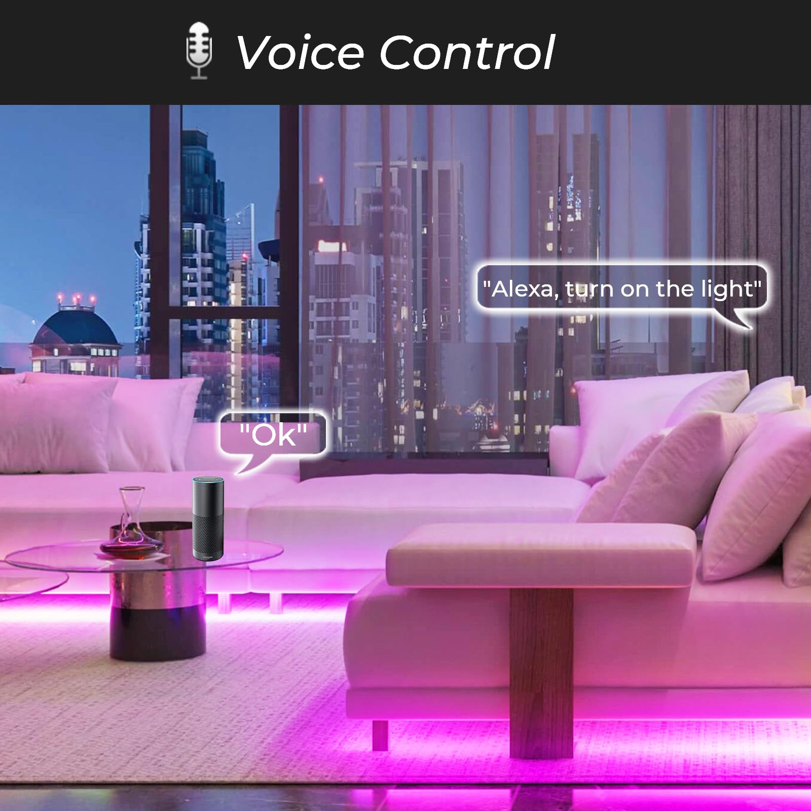 5M WIFI COB RGBWW LED Streifen Set, 784 LEDs/M Smart Lichtband mit Netzteil & Fernbedienung, 24V Dimmbar Lichtleiste Kompatibel mit Alexa/Google Home für Zimmer & Deko