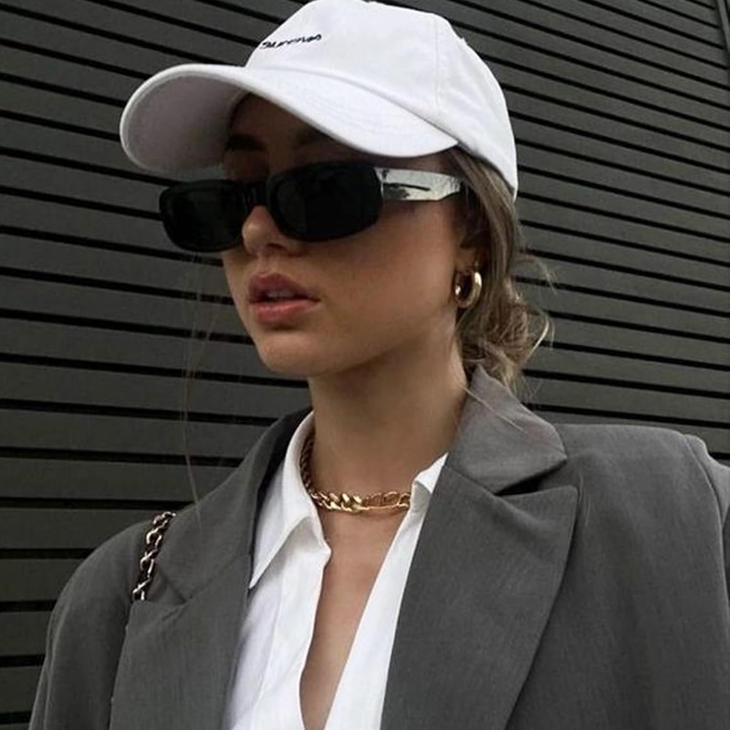 SUNOVELTIES 10 Pack Rectangle Sunglasses for Women Retro Narrow Square Glasses 90s Aesthetic Vintage Eyewear Uniex Adult - Image 4