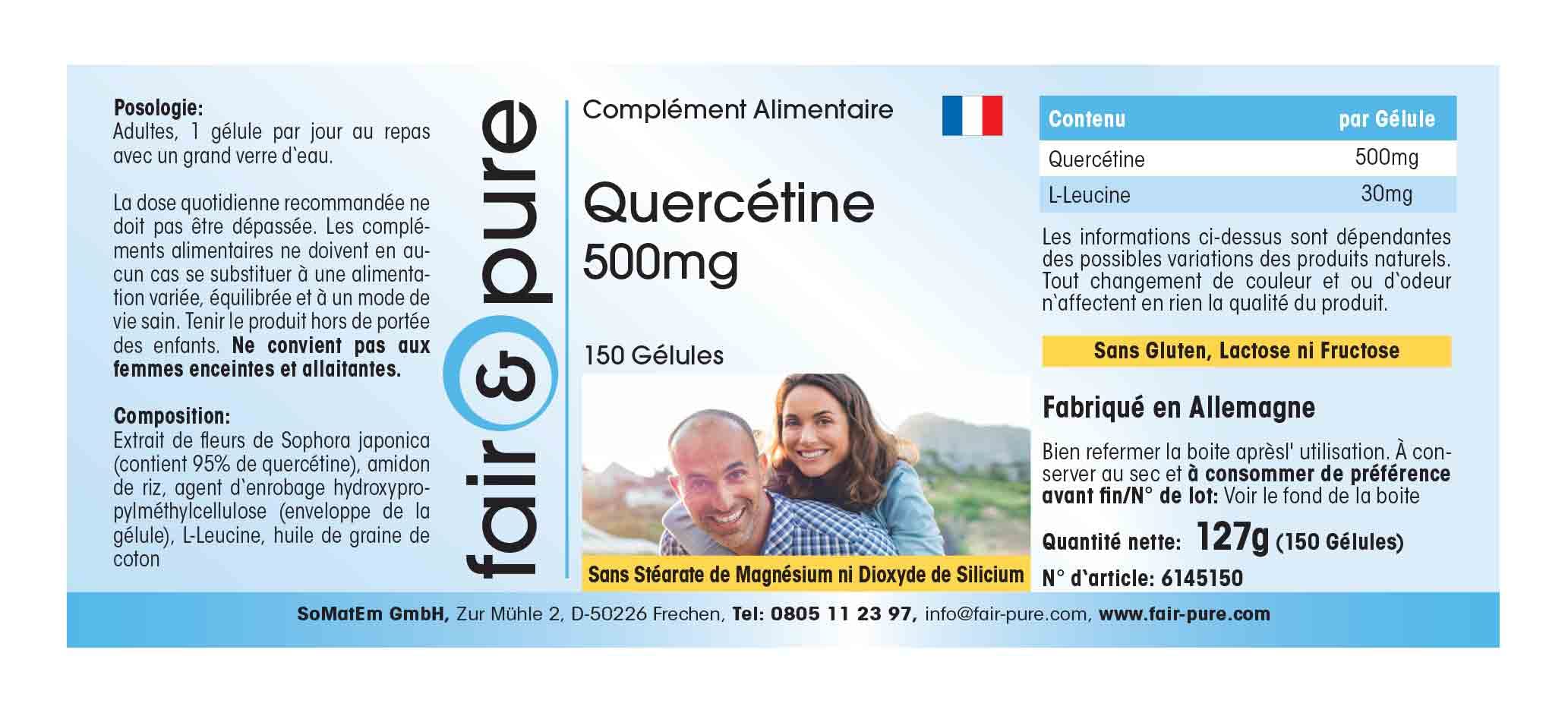 Fair & Pure® - Quercétine 500mg - 150 gélules