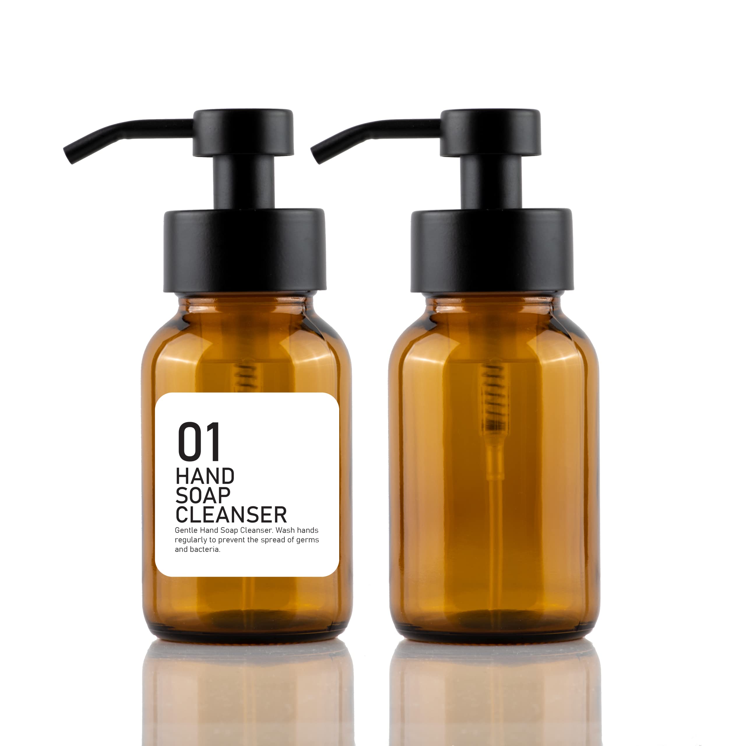 Buy Amber Glass Foaming Soap Dispenser Light Amber Color Glass