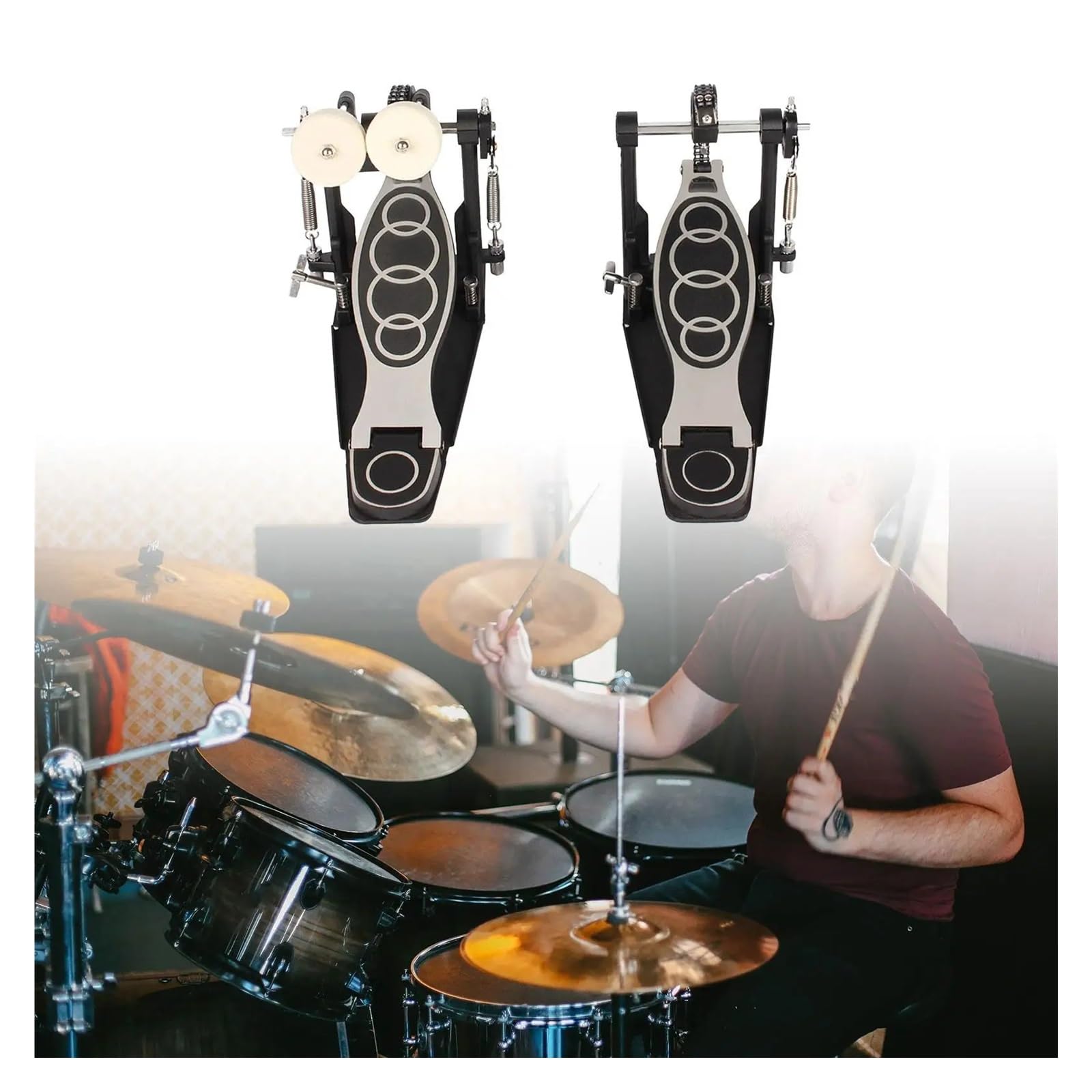 Pedale doppio Pedale doppio Pedale a due catene Hardware for percussioni for batteristi metal e rock Set di grancassa Amanti della batteria elettronica