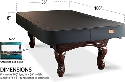 Miniatura 2 de Cubierta de mesa de billar de cuero sintético resistente, impermeable y resistente a desgarros para mesa de billar (10 colores disponibles) 789 pies