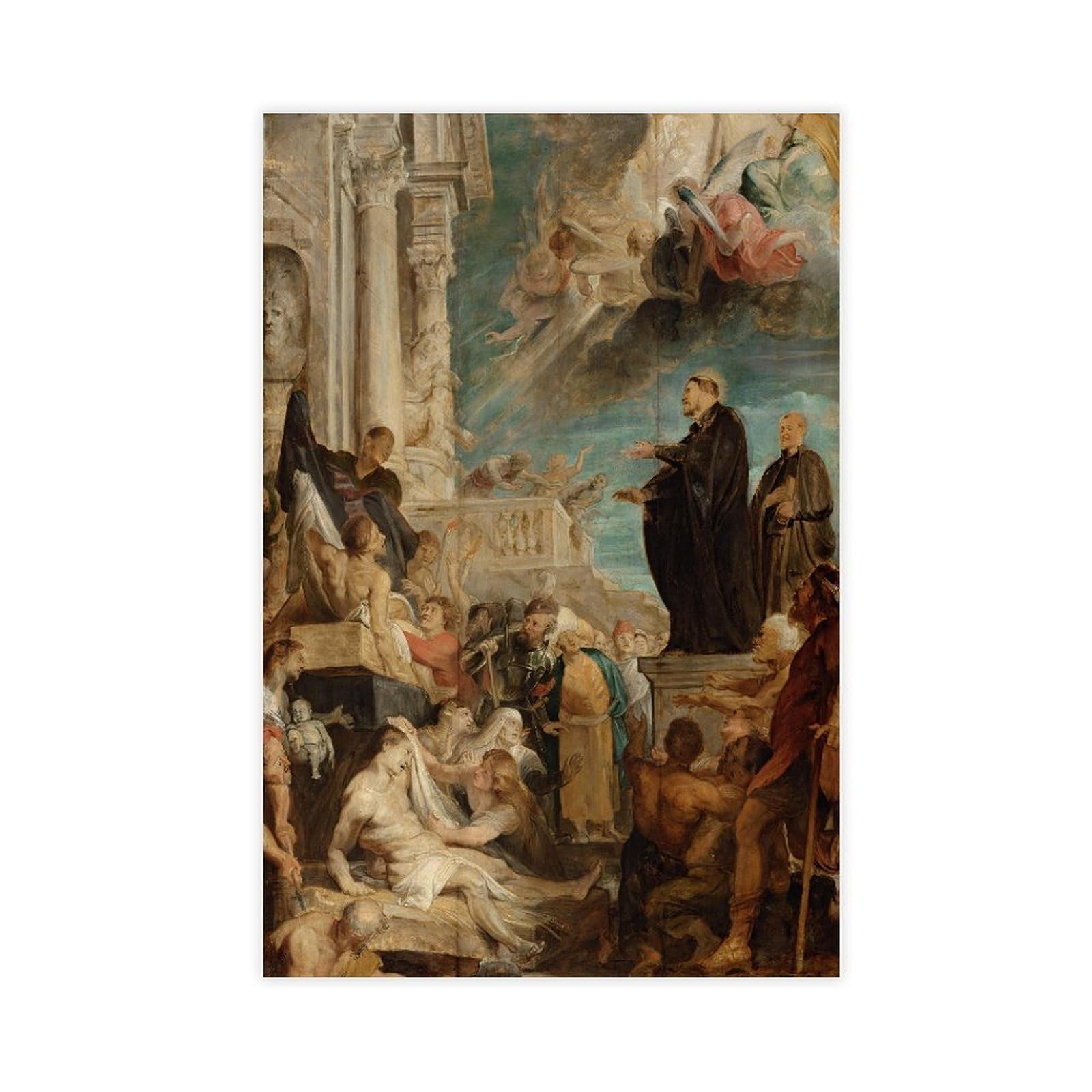 WCYB The Miracles of St. Francis Xavier, Modello by Peter Paul Rubens Posters Prints Canvas Deco Paintings Wall Art Unframe 12" L X 18" W