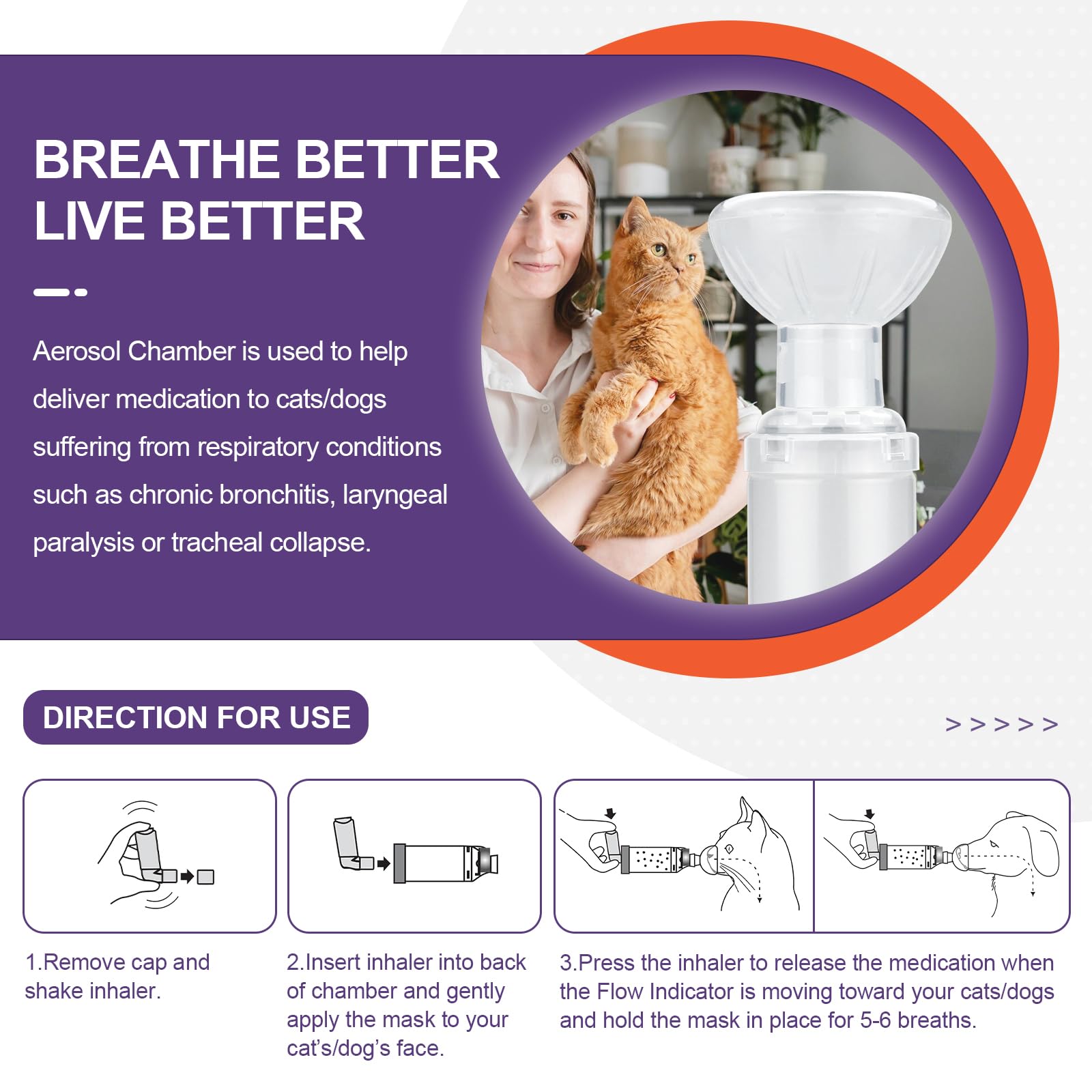 Distanziatore Inalatore Per Animali - Con Maschera Per Cani E Indicatore Respirazione - Foto 10