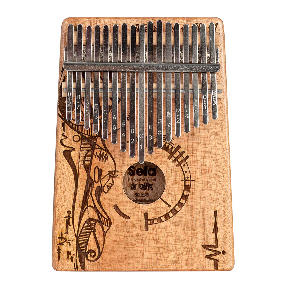 Sela SE250 kalimba mahoń 17 Peaceful Mind + ściereczka z mikrofibry keepdrum
