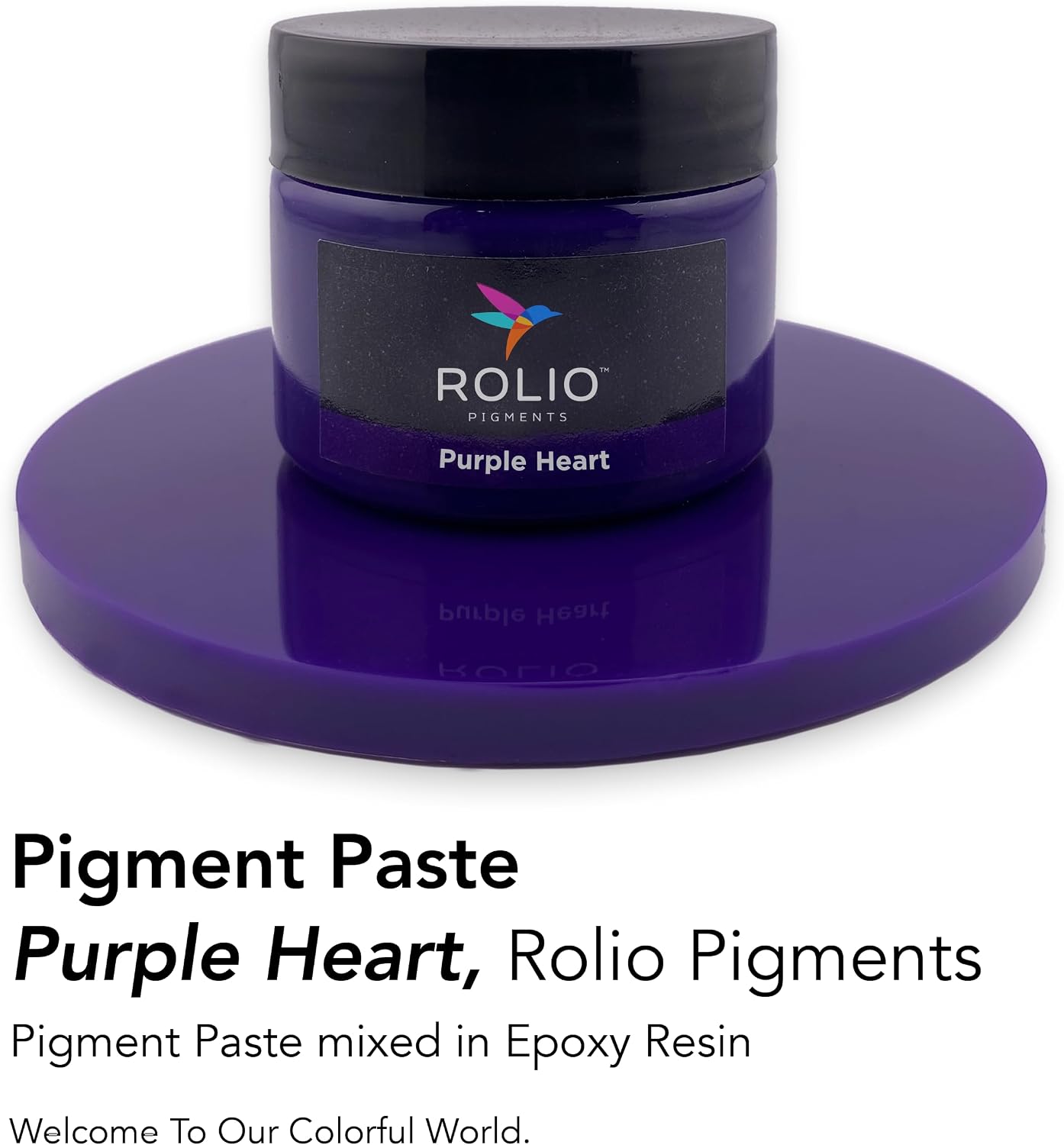 Rolio Purple Heart Pigment Paste for Epoxy Resin – 2oz Jar – Opaque Purple Epoxy Colorant, Resin Dye Paste, High-Intensity Pigment Paste for Art, Jewelry, Crafts, Tumblers & DIY Projects