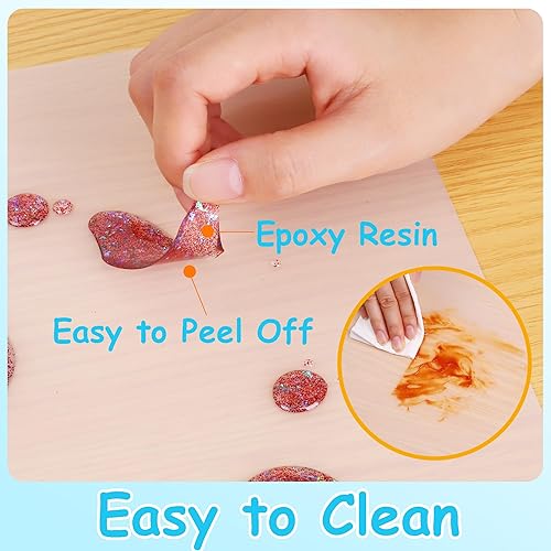 Miniatura 3 de Alfombrillas de silicona para manualidades, translúcidas, antideslizantes, resistentes al calor, 9 x 12 pulgadas (4 unidades), manteles individuales