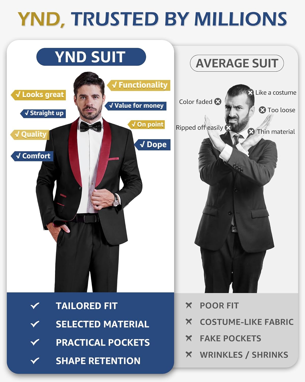 YND Men's One Button Casual Slim Fit Blazer, Shawl Lapel Lightweight Jacket Dinner Prom Party Tuxedo - Image 5