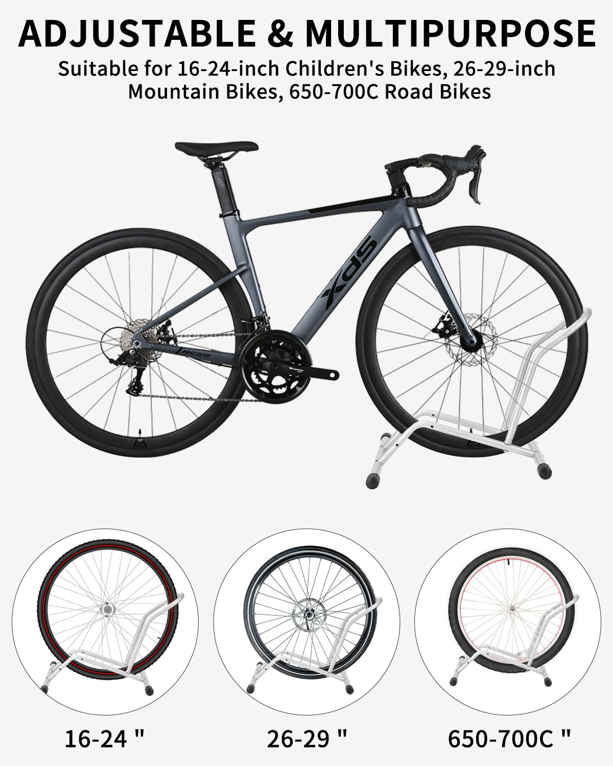 Huifoo Cavalletto Supporto Parcheggio Bici, Cavalletto per Bicicletta da 16 a 29 Pollici, Supporto Professionale per Bicicletta, per Mountain Bike Bici da Strada MTB