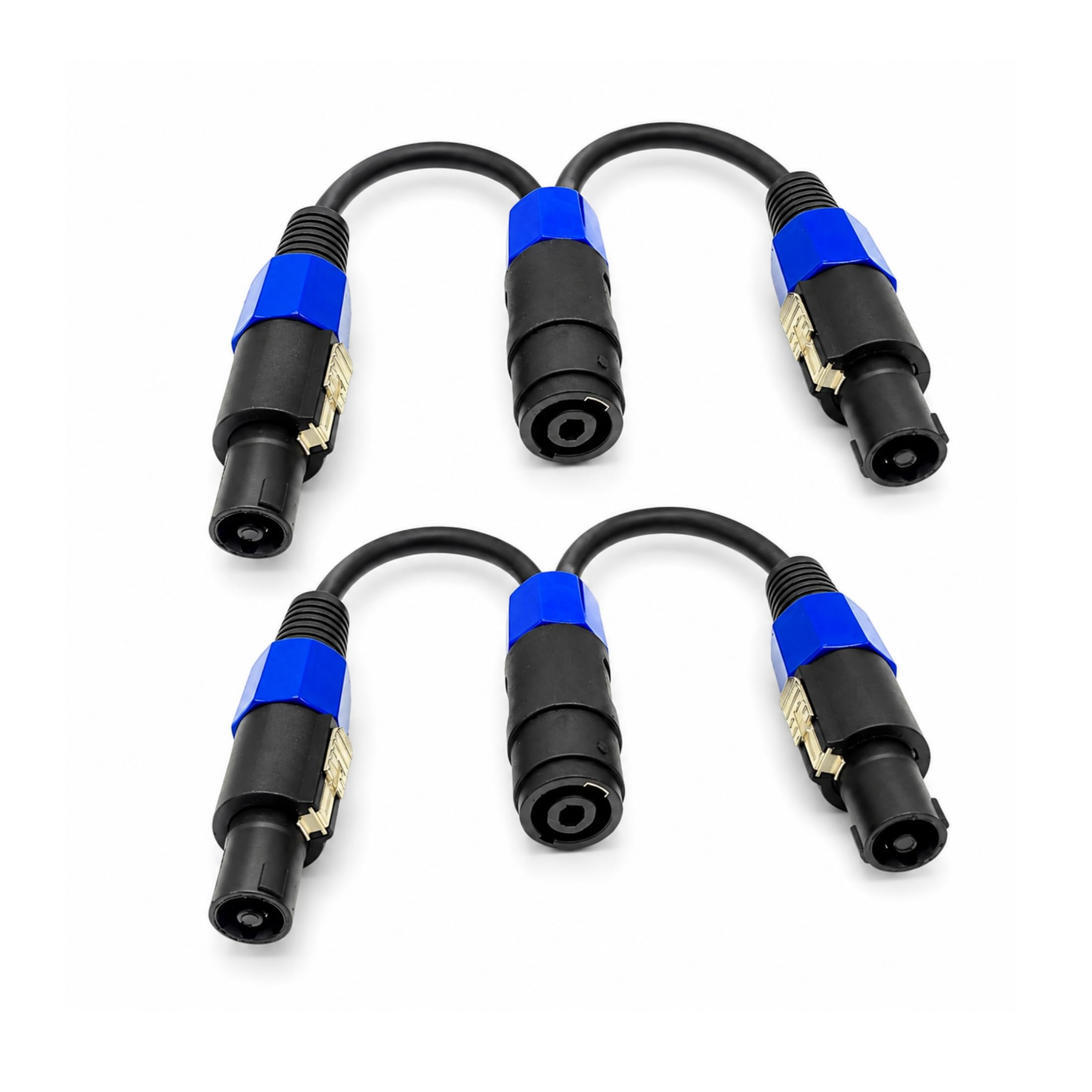 Speakon femmina a Speakon maschio, cavo splitter Speakon, cavo universale per altoparlanti DJ/PA, da 1 femmina a 2 maschi (confezione da 2) (da 1 femmina a 2 maschio)
