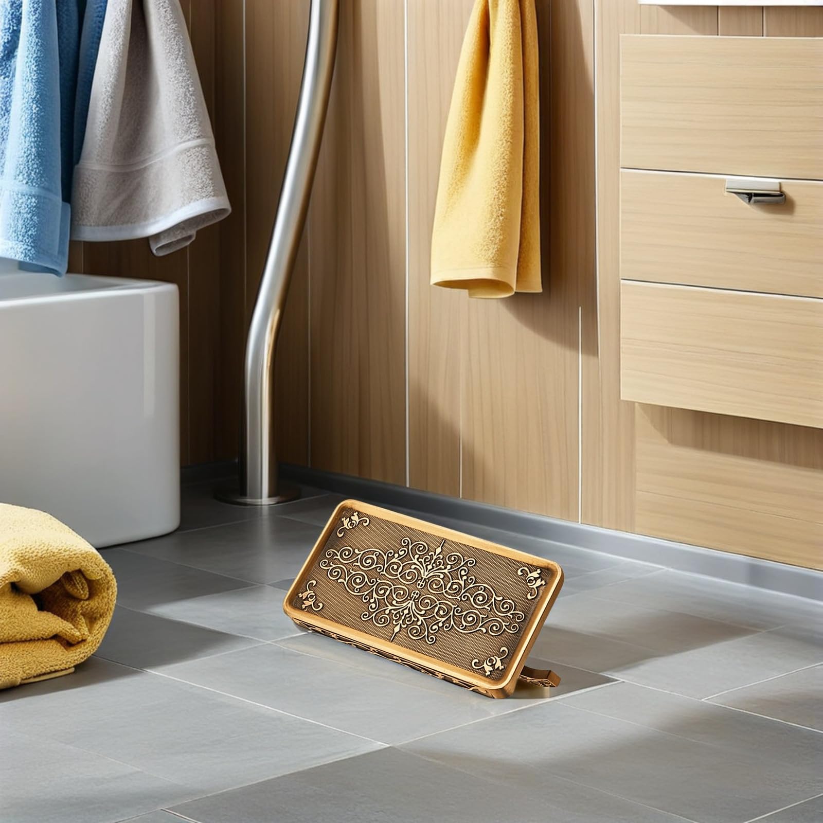 Angoily 2 Unidades Portarrollos de Pared Vintage con Estante y Ganchos para