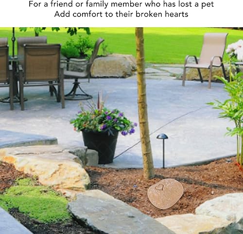 Miniatura 9 de TOPINCN Piedra conmemorativa para mascotas, monumento para jardín, simulación al aire libre, guijarros, personalidad para animales lápidas, piedras