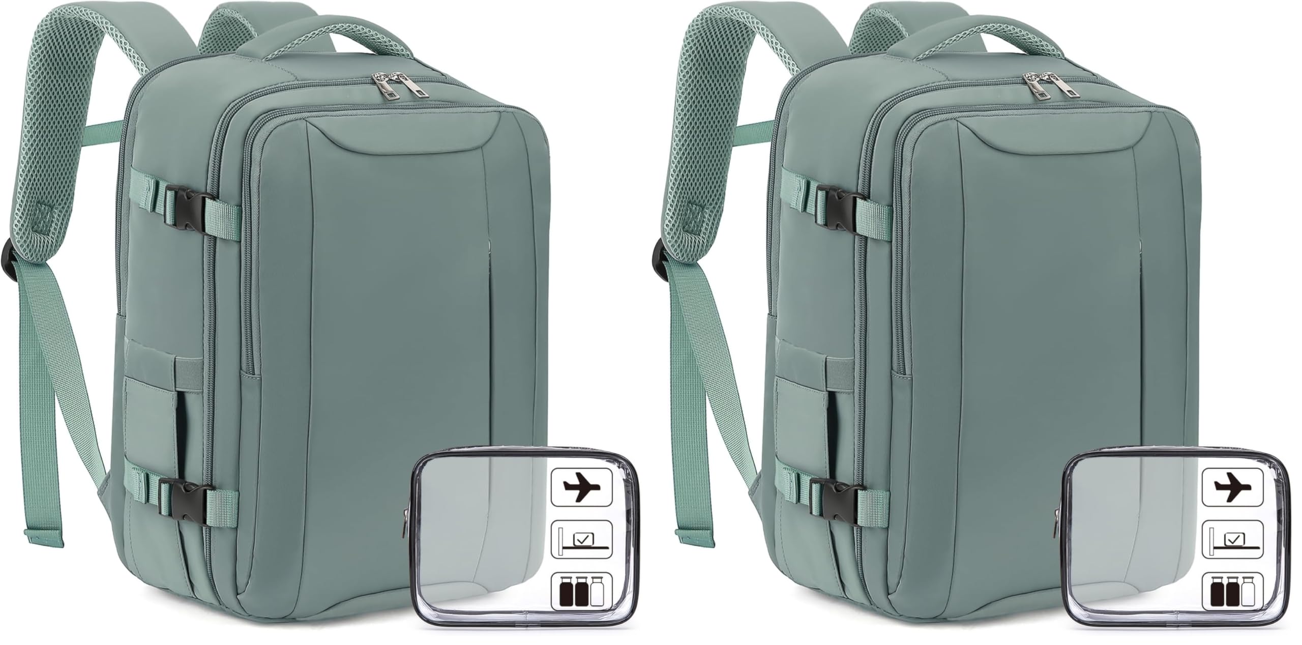 Xkdoai for Easyjet Cabin Bag 45x36x20, Travel Backpack with TSA Approved Clear Bag, Carry-ons Cabin Backpack for Travelling Underseat Cabin Bag Laptop Backpacks Luggage Set — view 9
