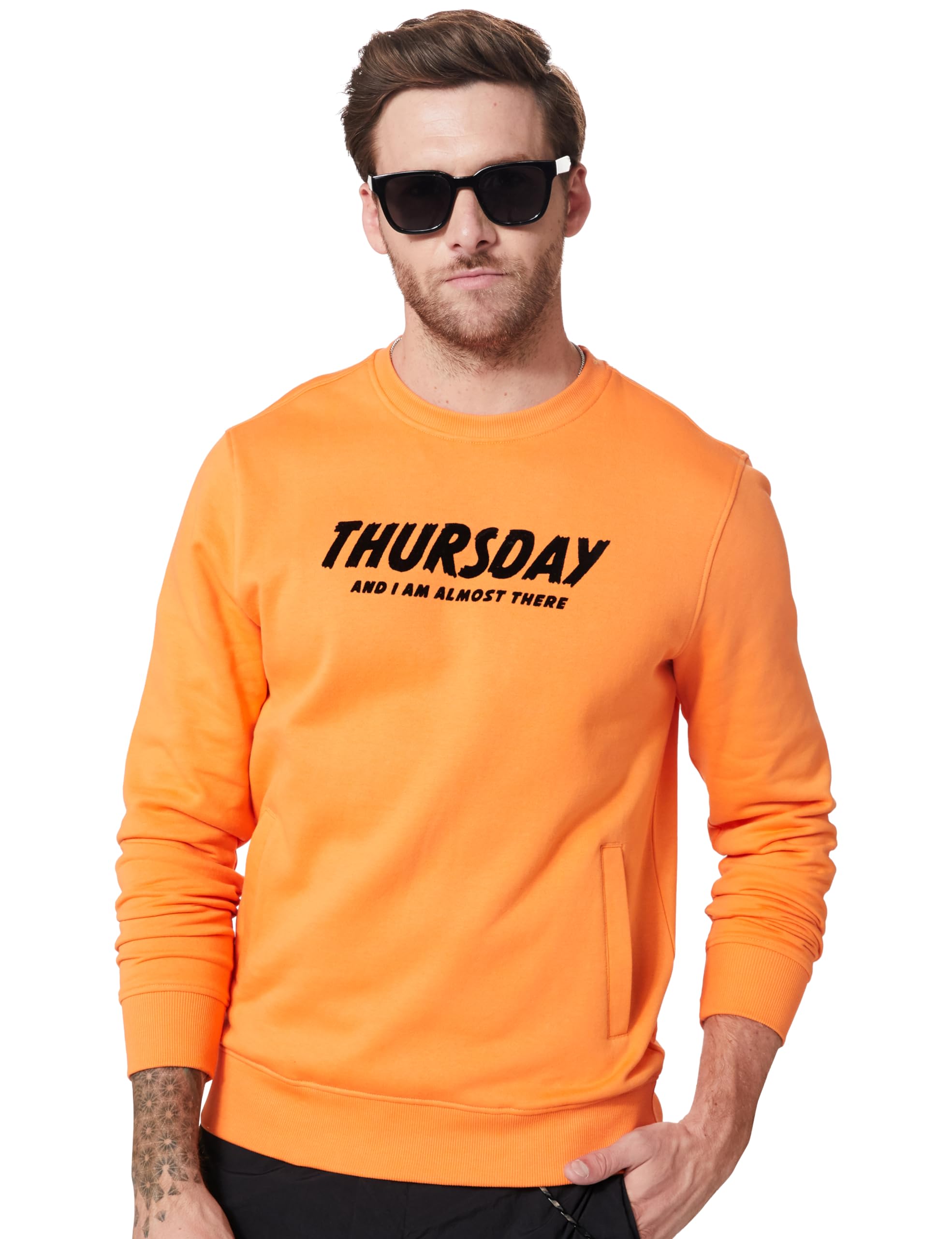 amazon brand - symbol Men Cotton Rich Light Weight Crew Neck Sweatshirt (Regular Fit)-picture-52