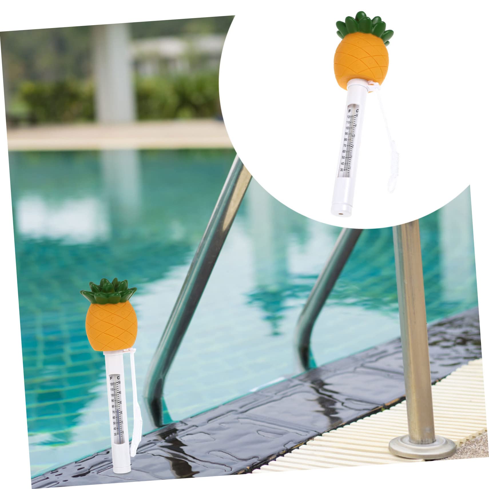 Happyyami 2 Pièces Thermomètre L'eau De L'étang Aquarium D'eau Mètre D'humidité De La Température Piscine Flottante De Dessin Animé Piscine Pour Bébé Bain Plastique Sangle Spa