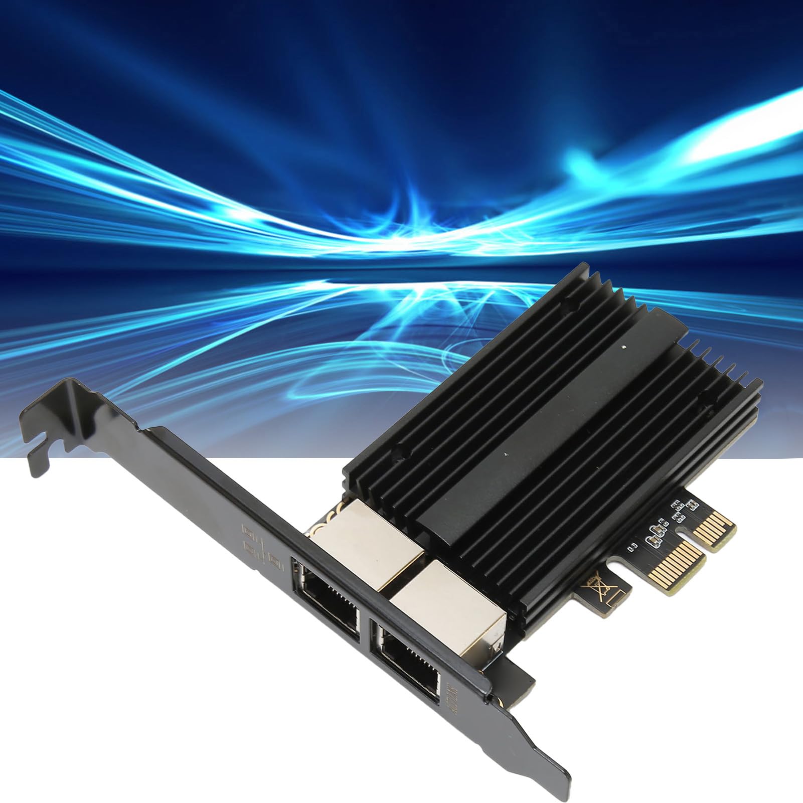 Carte Réseau PCIe 2,5 G, Carte Ethernet Gigabit Double Port à Puce I226 V avec Support à Profil Bas, pour Serveur, Ordinateur de Bureau, Ordinateur Portable de Jeu, Gagne