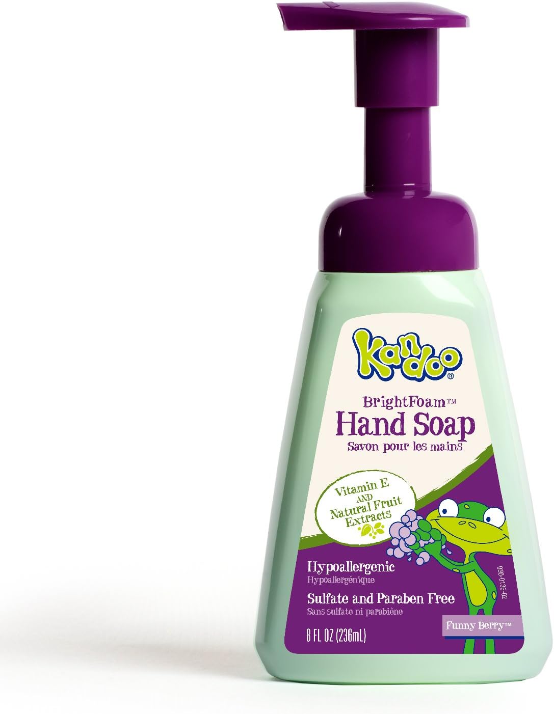 Hand Soap for Kids by Kandoo, Funny Berry Scented, Brightfoam Moisturizing Colored Foaming Soap with Vitamin E, Lets Kids Know When They are Covered, 8 Fl Oz
