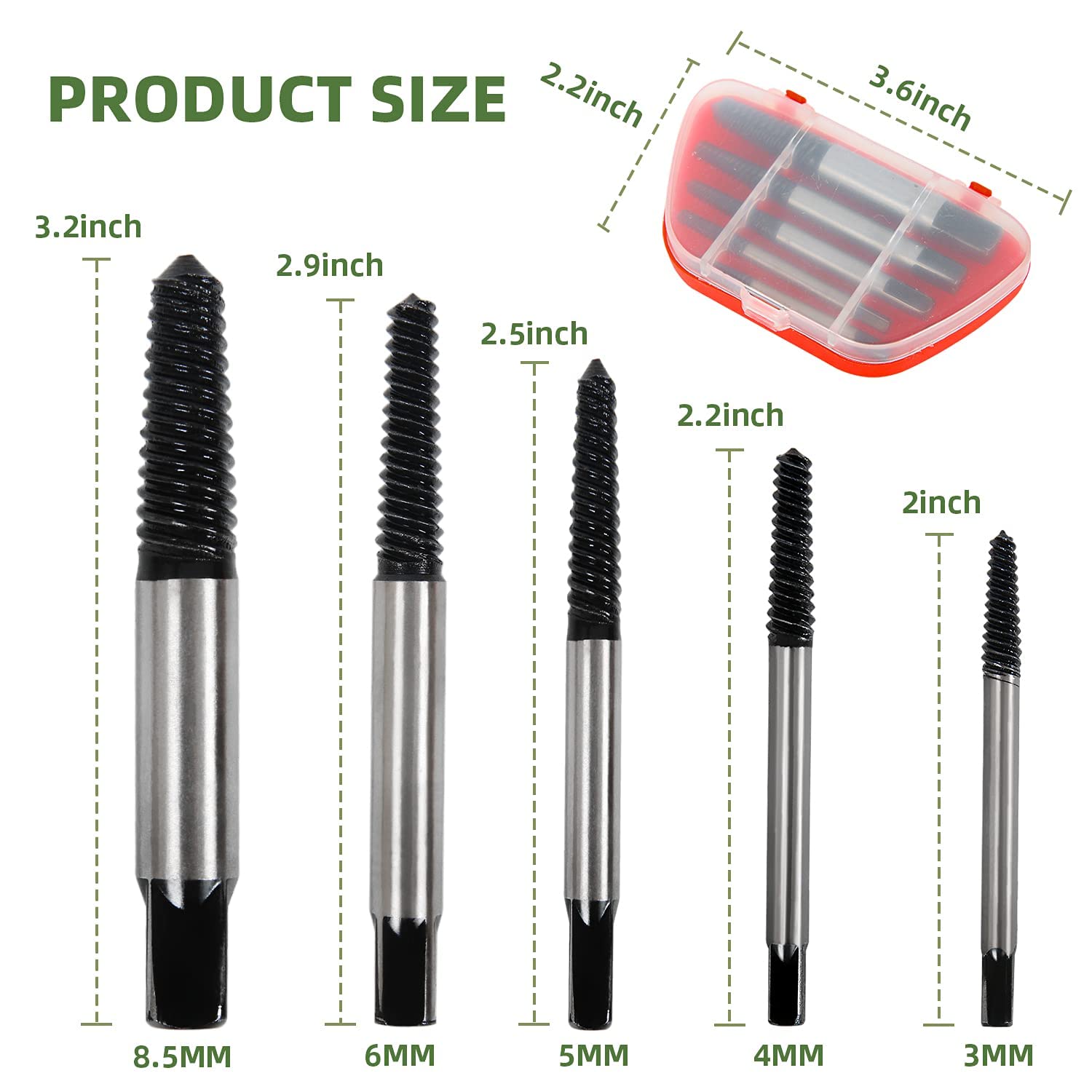 Bibloon Broken Bolt Extractor Kit, Pipe Screw Extractor Set, Bolt