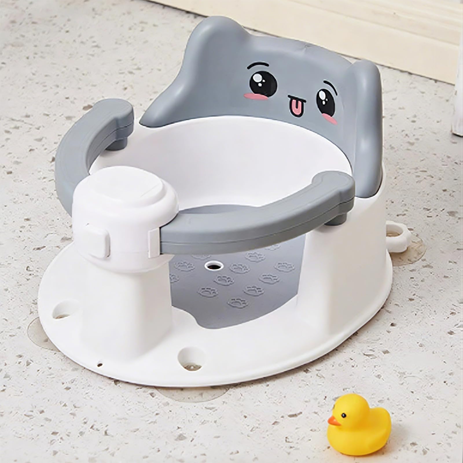 Siège de Bain Bébé avec 4 Ventouses Antidérapantes, Portable et Sécurisé pour Douche ou Baignoire
