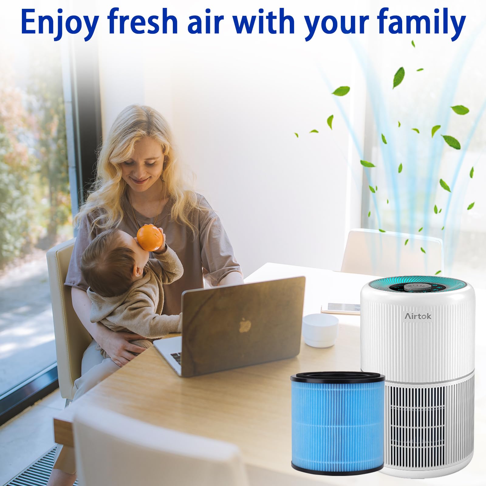 AP0601 Filtro di Ricambio compatibile con Airtok Purificatore d'aria, sistema di filtraggio a 4 stadi H13 True HEPA di ricambio, 2 Pezzi