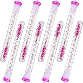 8pcs Crystal Acrylic Diamond Eyelash Comb Tube for Women Makeup | Glides Evenly through Lashes, Fits Eye Contours, Travel Size, Easy Storage, Mascara Brush Tool