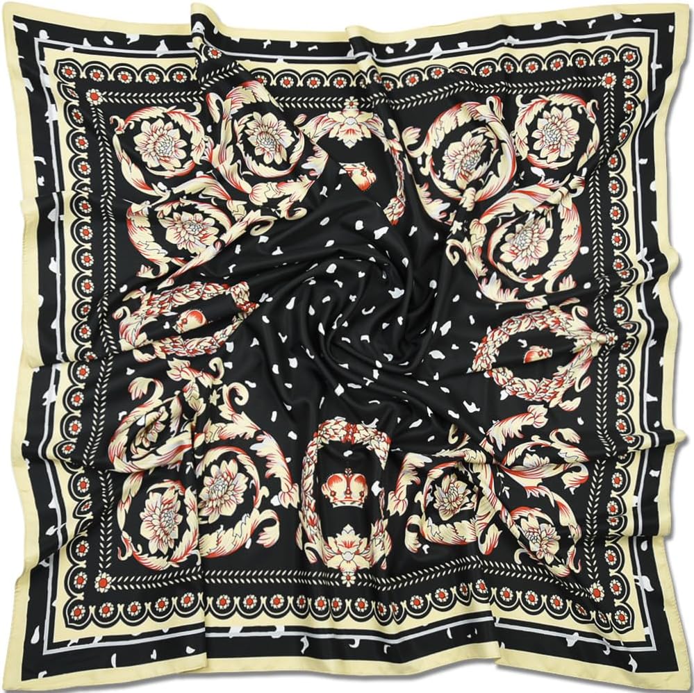 corciova XL 40x40 Satin Square – Oversized Silk-Feel Fashion Scarf for Women, Hair Wrap, Headband, Bandana, Neckwear