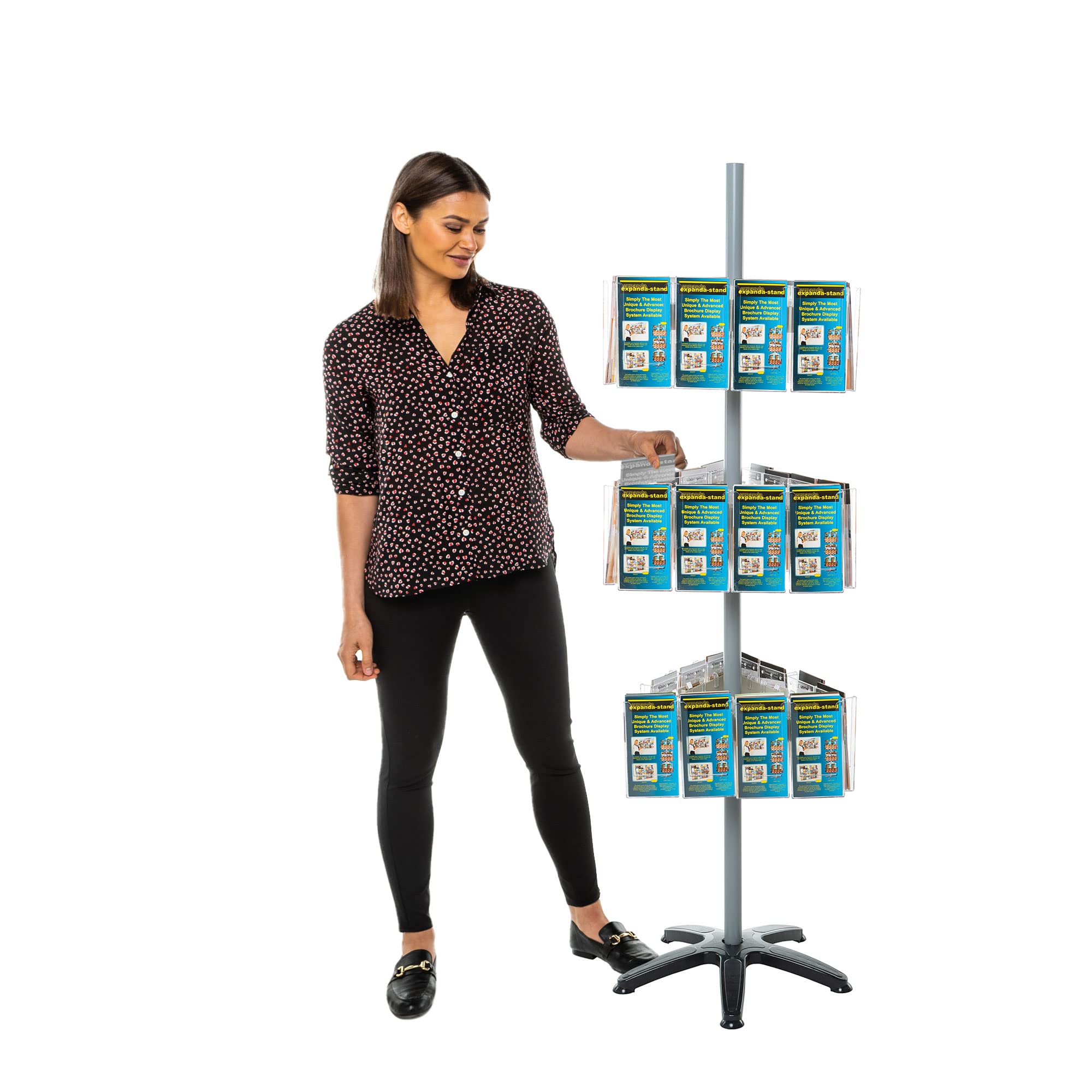 Wonderwall Clear Leaflet Display Holder | Freestanding Revolving Brochure Dispenser | Expanda-Stand System | 36 X 1/3 Of A4 Pockets