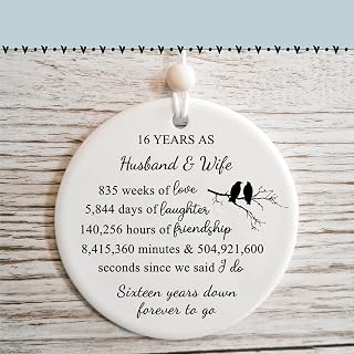 16 Years for Couple,16th Wedding for Wife or Husband,Wax Anniversary Marriage Presents for Her or Him
