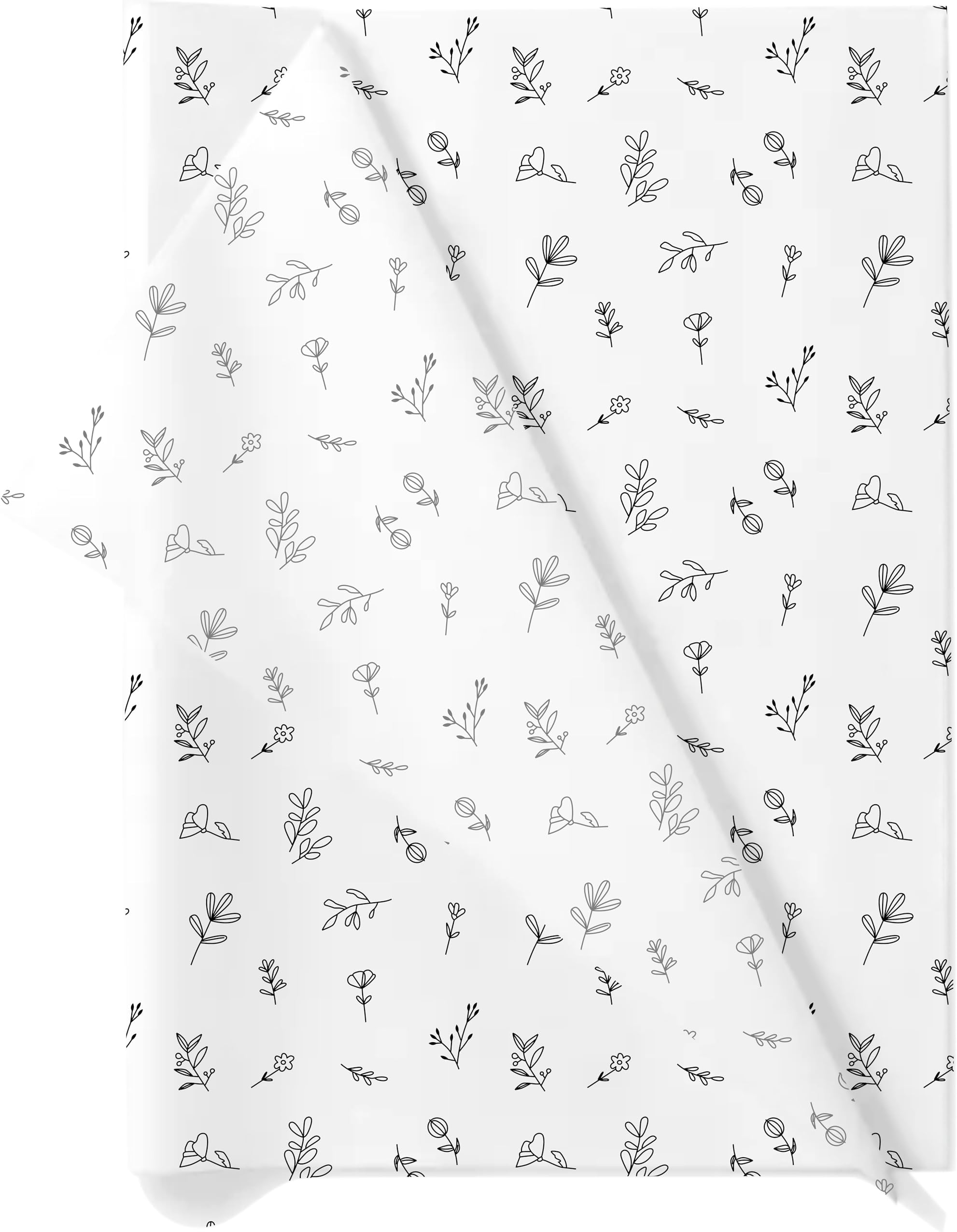 150 Nos Of Leafy Printed Wrapping Paper|Perfect For Gift Wrapping, Storage, Stuffing, Wrapping Of Cloths, Arts And Crafts & Other Business Uses|Acid Free, 1 count,White