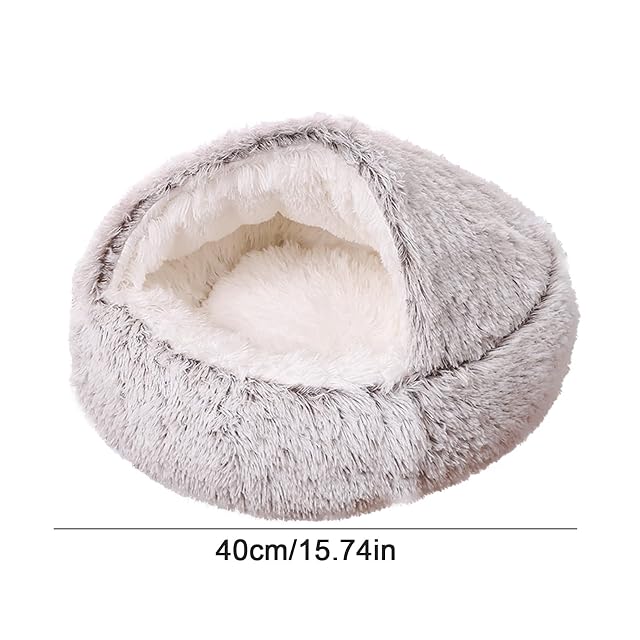 Foto 7 de 8 de Nido de felpa para mascotas, lavable, cálido rincón de dormir para mascotas, cama portátil para mascotas