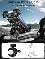 Vista 6 de Soporte de teléfono para bicicleta, soporte ajustable de 360° para teléfonos inteligentes de 4.7 a 7.2 pulgadas, soporte de espejo de motocicleta