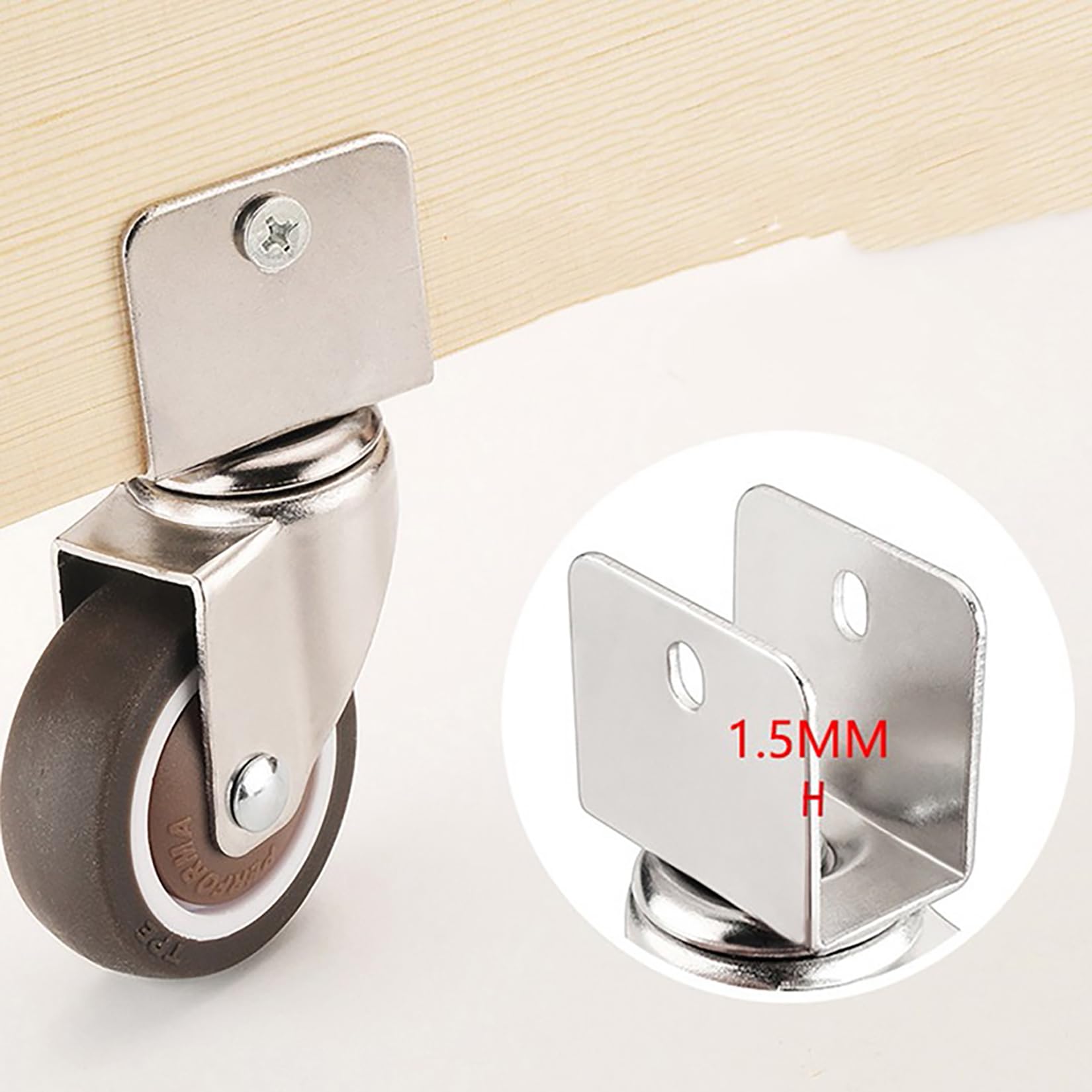 4 Pièces Roulettes Pivotantes Pour Meubles dont 2 avec Frein,roulement fluide Silencieux,pour Meubles, Transport, Table, Armoire(2 avec freins et 2 sans) (16mm)