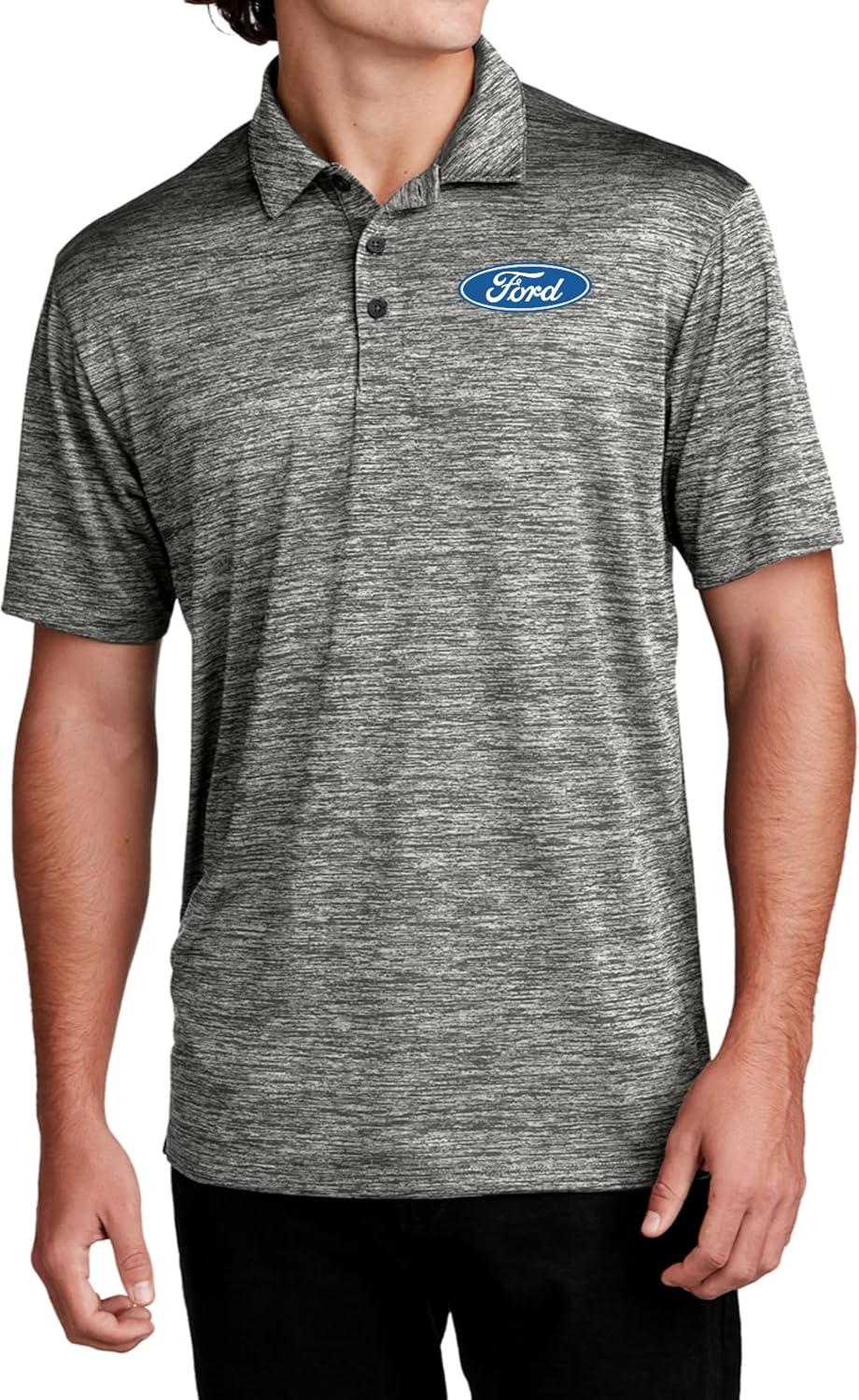 Ford Oval Chest Print Electric Heather Polo Shirt